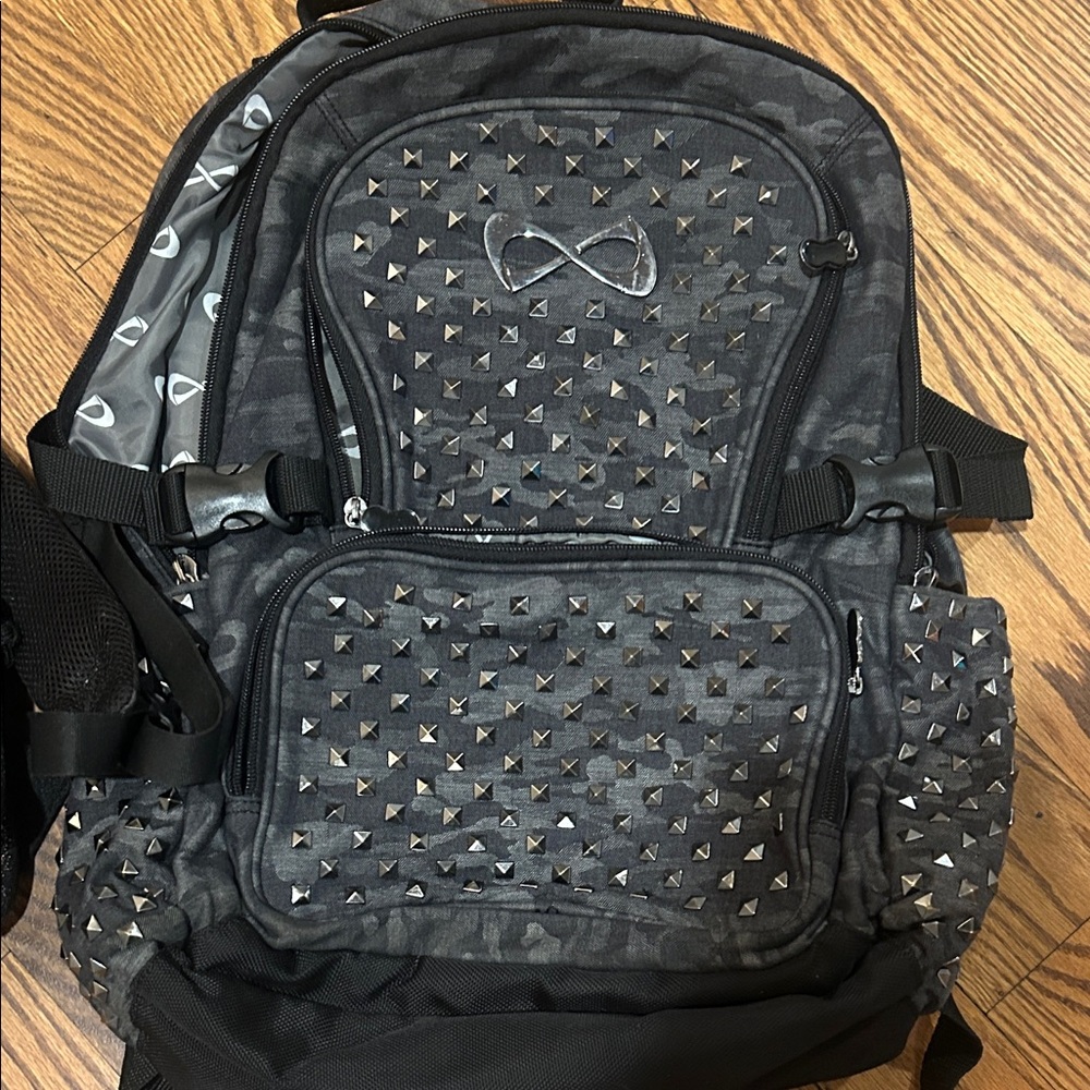 NFINITY Gray Studded Backpack